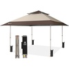 image:imageCROWN SHADES 13x13 Pop Up Canopy Outdoor Canopy Tent Gazebo for Backyard amp Patio Furniture Foldable Sun Shade BeigeampCoffeeCoffee