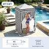image:imageCROWN SHADES 4x4 Pop Up Changing Tent Patented OnePush CenterLok Privacy Shower Tent Instant Changing Room for Camping Poolside Beach Photoshoots Fishing Picnic Blue amp White StripedBlackWhite
