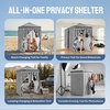 image:imageCROWN SHADES 4x4 Pop Up Changing Tent Patented OnePush CenterLok Privacy Shower Tent Instant Changing Room for Camping Poolside Beach Photoshoots Fishing Picnic Blue amp White StripedBlackWhite