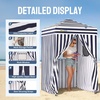 image:imageCROWN SHADES 4x4 Pop Up Changing Tent Patented OnePush CenterLok Privacy Shower Tent Instant Changing Room for Camping Poolside Beach Photoshoots Fishing Picnic Blue amp White StripedBlueWhite