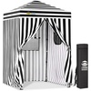 image:imageCROWN SHADES 4x4 Pop Up Changing Tent Patented OnePush CenterLok Privacy Shower Tent Instant Changing Room for Camping Poolside Beach Photoshoots Fishing Picnic Blue amp White StripedBlackWhite
