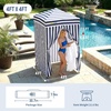 image:imageCROWN SHADES 4x4 Pop Up Changing Tent Patented OnePush CenterLok Privacy Shower Tent Instant Changing Room for Camping Poolside Beach Photoshoots Fishing Picnic Blue amp White StripedBlueWhite