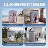image:imageCROWN SHADES 4x4 Pop Up Changing Tent Patented OnePush CenterLok Privacy Shower Tent Instant Changing Room for Camping Poolside Beach Photoshoots Fishing Picnic Blue amp White StripedBlueWhite