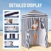 image:imageCROWN SHADES 4x4 Pop Up Changing Tent Patented OnePush CenterLok Privacy Shower Tent Instant Changing Room for Camping Poolside Beach Photoshoots Fishing Picnic Blue amp White StripedBlueWhite
