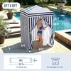 image:imageCROWN SHADES 4x4 Pop Up Changing Tent Patented OnePush CenterLok Privacy Shower Tent Instant Changing Room for Camping Poolside Beach Photoshoots Fishing Picnic Blue amp White StripedBlueWhite