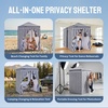 image:imageCROWN SHADES 4x4 Pop Up Changing Tent Patented OnePush CenterLok Privacy Shower Tent Instant Changing Room for Camping Poolside Beach Photoshoots Fishing Picnic Blue amp White StripedBlueWhite
