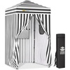 image:imageCROWN SHADES 4x4 Pop Up Changing Tent Patented OnePush CenterLok Privacy Shower Tent Instant Changing Room for Camping Poolside Beach Photoshoots Fishing Picnic Blue amp White StripedGrayWhite