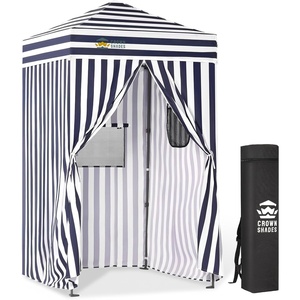image:imageCROWN SHADES 4x4 Pop Up Changing Tent Patented OnePush CenterLok Privacy Shower Tent Instant Changing Room for Camping Poolside Beach Photoshoots Fishing Picnic Blue amp White StripedBlueWhite