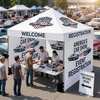 image:imageCROWN SHADES Custom Canopy Tent 10x10 with Logo Personalized Silver Coated Half Sidewall for 10x10 Pop Up Canopy Tent Only Compatible with Crown Shades Frames 2 PC Half Walls Only4 Full Sidewalls