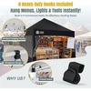 image:imageCROWN SHADES 10 x 10 Pop Up Commercial Canopy Tent 4 Food Booth Sidewall Kit Patented CenterLok 1Person Setup Heavy Duty Vendor Tent 400D Silver Coated Fabric 4 Wheels STONGo Bag BlackBlack