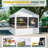 image:imageCROWN SHADES 10 x 10 Pop Up Commercial Canopy Tent 4 Food Booth Sidewall Kit Patented CenterLok 1Person Setup Heavy Duty Vendor Tent 400D Silver Coated Fabric 4 Wheels STONGo Bag BlackWhite