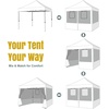 image:imageCROWN SHADES 10 x 10 Pop Up Commercial Canopy Tent 4 Food Booth Sidewall Kit Patented CenterLok 1Person Setup Heavy Duty Vendor Tent 400D Silver Coated Fabric 4 Wheels STONGo Bag BlackWhite