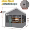 image:imageCROWN SHADES 10 x 10 Pop Up Commercial Canopy Tent 4 Food Booth Sidewall Kit Patented CenterLok 1Person Setup Heavy Duty Vendor Tent 400D Silver Coated Fabric 4 Wheels STONGo Bag BlackGray