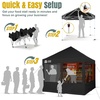 image:imageCROWN SHADES 10 x 10 Pop Up Commercial Canopy Tent 4 Food Booth Sidewall Kit Patented CenterLok 1Person Setup Heavy Duty Vendor Tent 400D Silver Coated Fabric 4 Wheels STONGo Bag BlackBlack