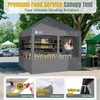image:imageCROWN SHADES 10 x 10 Pop Up Commercial Canopy Tent 4 Food Booth Sidewall Kit Patented CenterLok 1Person Setup Heavy Duty Vendor Tent 400D Silver Coated Fabric 4 Wheels STONGo Bag BlackGray