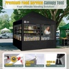 image:imageCROWN SHADES 10 x 10 Pop Up Commercial Canopy Tent 4 Food Booth Sidewall Kit Patented CenterLok 1Person Setup Heavy Duty Vendor Tent 400D Silver Coated Fabric 4 Wheels STONGo Bag BlackBlack