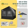 image:imageCROWN SHADES 10 x 10 Pop Up Commercial Canopy Tent 4 Food Booth Sidewall Kit Patented CenterLok 1Person Setup Heavy Duty Vendor Tent 400D Silver Coated Fabric 4 Wheels STONGo Bag BlackBlack