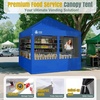 image:imageCROWN SHADES 10 x 10 Pop Up Commercial Canopy Tent 4 Food Booth Sidewall Kit Patented CenterLok 1Person Setup Heavy Duty Vendor Tent 400D Silver Coated Fabric 4 Wheels STONGo Bag BlackBlue